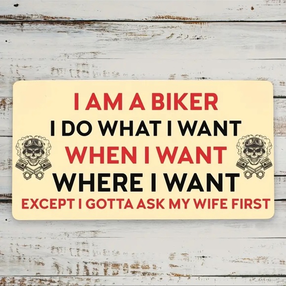 None Other - Wall Art, Funny Motorcycle Plaque, New